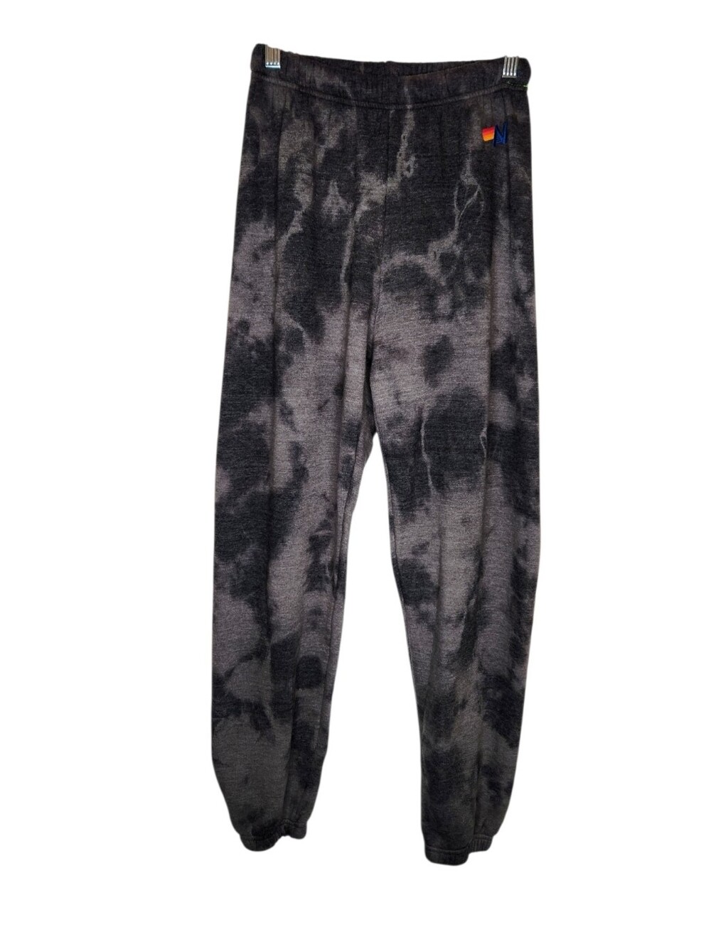 Aviator Nation Black and Gray Tie Dye Sweatpants Size Small